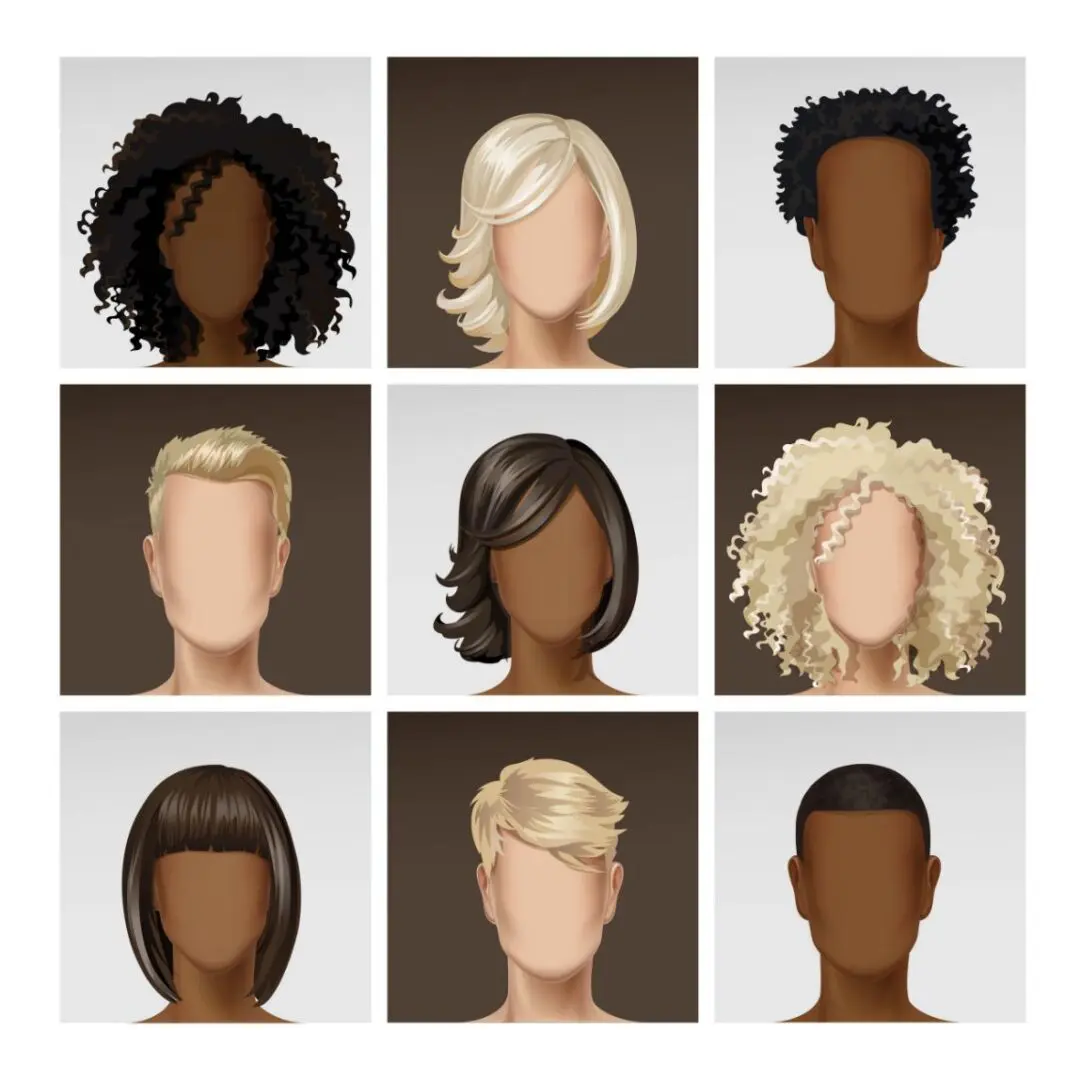 Vector Multinational Male Female Face Avatar Profile Heads With Hairs